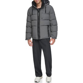 Andrew Marc Men's Mid-Length Puffer Jacket, Charcoal (Hubble), XX-Large
