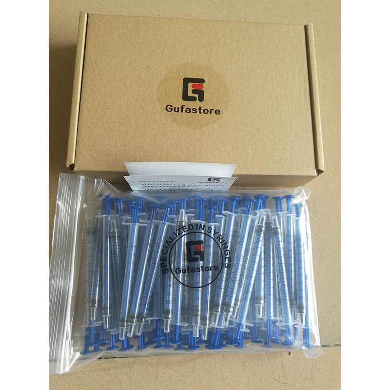 Gufastoe Pack of 100 1 ml Syringe with Protective Caps