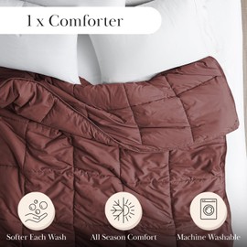 Southshore Fine Living, Inc. Queen Comforter, Full Size Comforters, Fluffy Down Alternative Marsala Bedding Comforter, Queen Size/Full, Pet Hair Resistant Bedding, Wrinkle-Free, Marsala