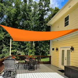 TANG Sunshade Sail 18' x 18' Orange Rectangle Shade Canopy Cover Patio UV Block Square Sun Shade Cloth for Backyard Pergola Porch Deck Garden Outdoor Activities