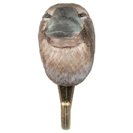 WILDLIFEGARDEN Wildlife Garden WG4528 Hook Platypus - Hand Carved Animal Hook Made of Wood and Metal - Australian Animal Collection