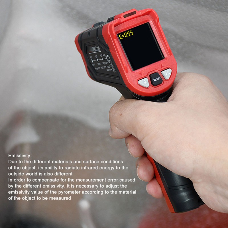 Digital Infrared Thermometer 4 Digit Display High Accuracy Handheld Industrial