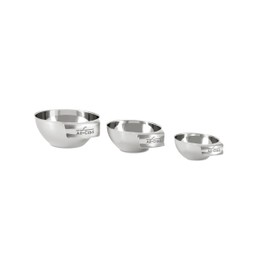 All-Clad Kitchen Essentials Stainless Steel Mini Measuring Bowl Set 3 Piece, Includes 1, 1/2 and 1/4 Stackable Measuring Cups, Gadgets for Cooking & Baking, Cookware Tools, Dishwasher Safe, Silver