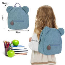 Aomig Plush Backpack Nursery Backpack Toddler Backpack Nursery School Bag for Boys Girls Children Animal Children's Backpack Animal Cartoon Mini Bag Children's Backpack for Baby 2-6 Years, blue, S