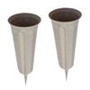 2 Pieces Grave Vase with Ground Spike and Base, Plastic