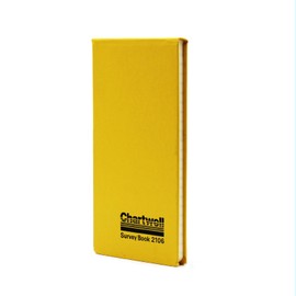 Exacompta - Ref 2106Z - Chartwell Casebound Field Survey Book - 106 x 205mm in Size, Excellent Strength When Wet, Ideal for Use Outside, Lined With 2 Lines, Yellow