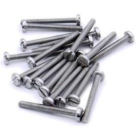 M4 (4mm x 18mm) Slot Pan Machine Screw (Bolt) - Stainless Steel (A2) (Pack of 20)