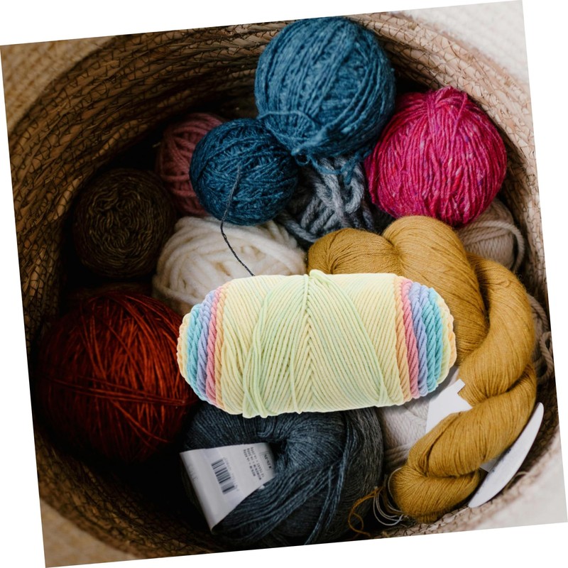 LALAFINA Rainbow Cotton Yarn 5-ply DIY Rope Soft Acrylic Blend