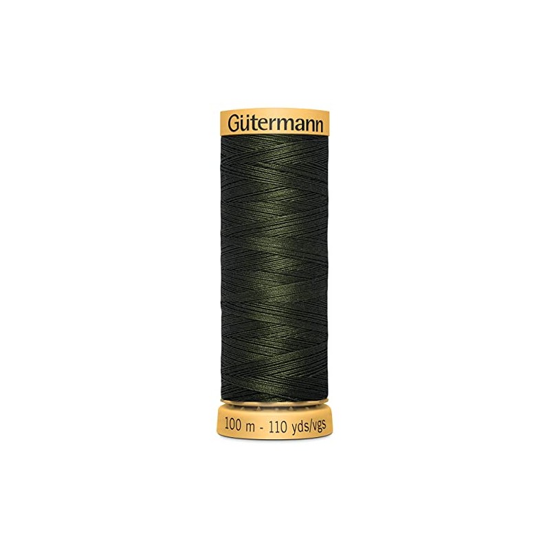 Gutermann 103C-8680 Natural Cotton Thread, 110 yd., Black Olive