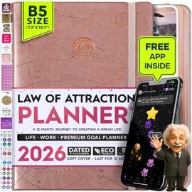 2026 Planner Weekly and Monthly | Law of Attraction Planner with Panduo App | A 12 Month Journey for Productivity, Gratitude & Goal Setting | Includes Foldable Vision Board, Gift Box & Stickers