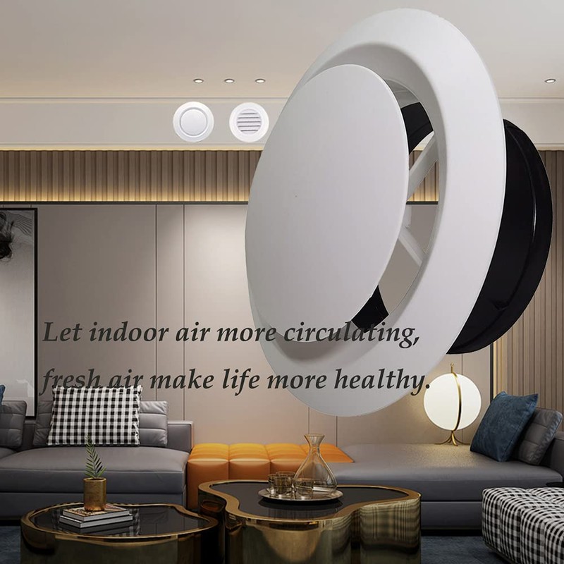 5 Inch Adjustable Air Vents, ABS Round Vent Cover Exhaust