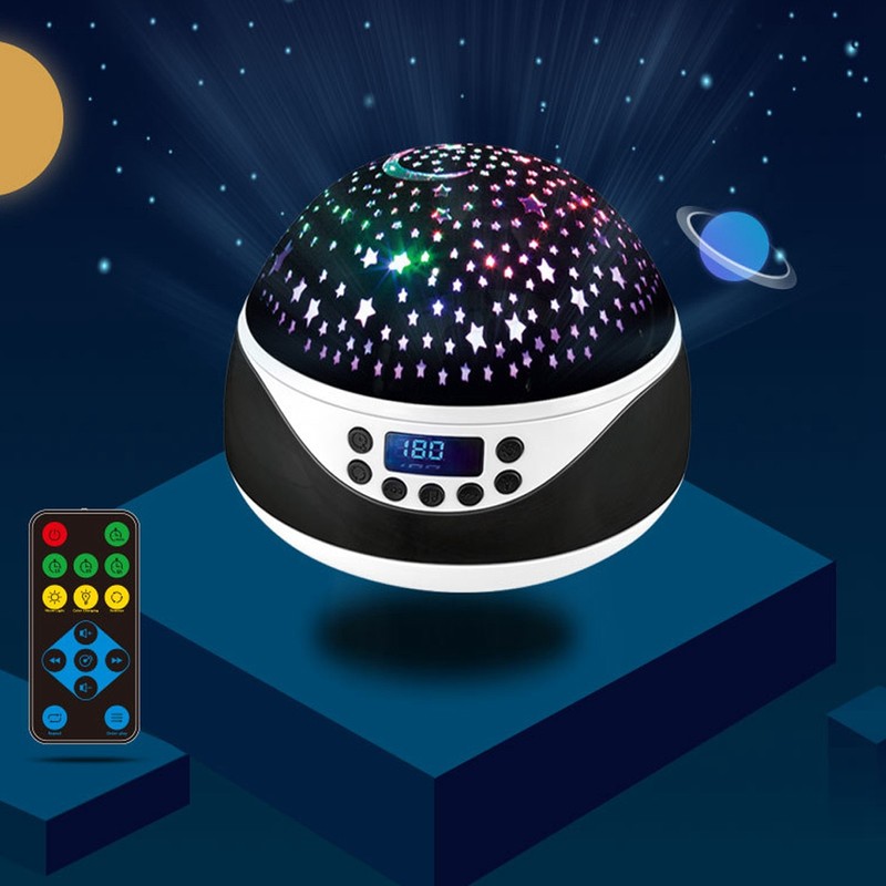Star Pattern Projection Lamp Remote Control Ambient Rotating Colorful Night