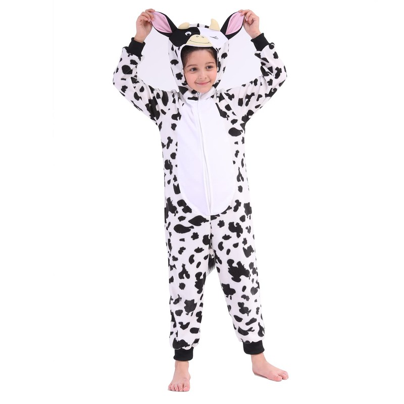 Sincere Party Fleece Cow Onesie Costume for Kids XL(10-12)
