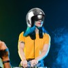 Disco Helmet with Retractable Visor Glitter Mirror Glass Punk Costume