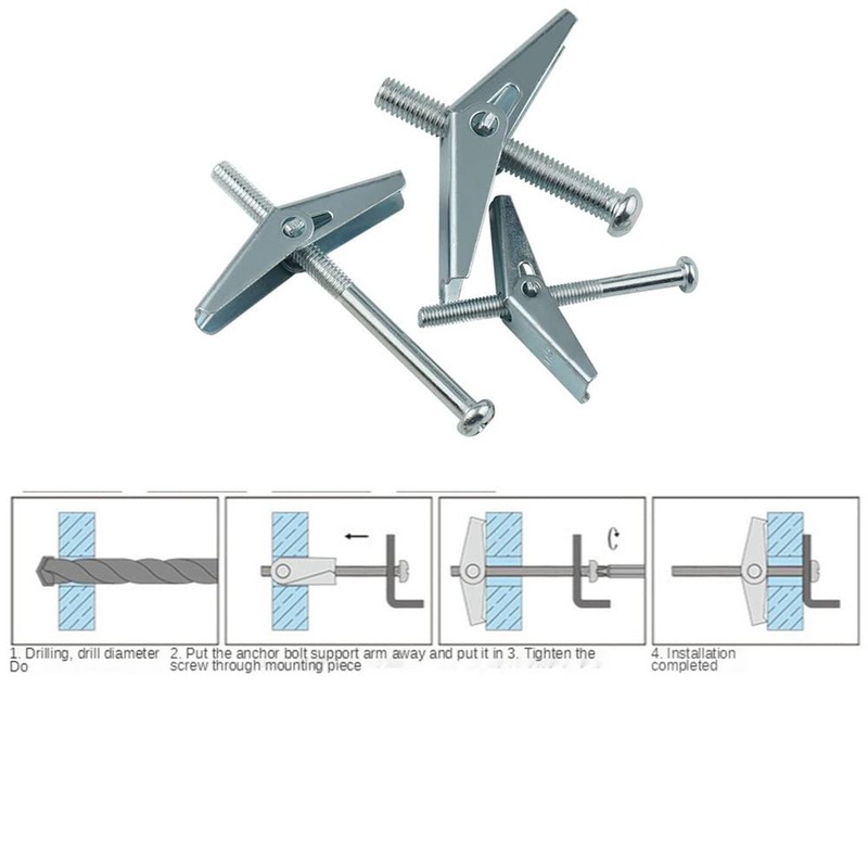 Plasterboard Spring Toggles Hollow Wall Cavity Wall Mounting Spring Toggle