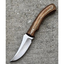 RITE-EDGE 8” Fixed Blade Knife Full Tang Wood Handle Leather Sheath Hand Forged Sharp