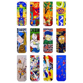 Lumbor37 Separador de Libros, Marcapáginas para Hermosas pinturas, Marcadores Página Magnéticos, Marcadores de Impresión de Arte de Pintura para el Sinfonía, Oficina Papelería Lectura (12P)