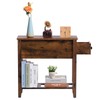 LUSUOWLZ Brown 2 Pack Chairside Narrow End Table with Drawer,