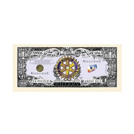 Pack of 100 - Rotary Club Rotarian Million Dollar Bill - Best Gift Or Keepsake for Rotarians
