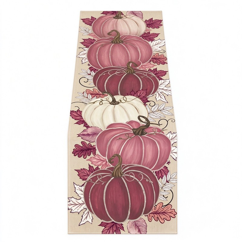 Autumn Harvest Pumpkin Table Runner – Decorative Rectangular Dining Table