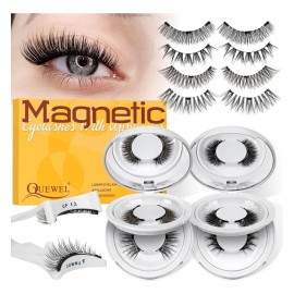 Kit De Pestañas Magnéticas Quewel, 4 Pares A
