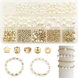 720 Pcs Pearl Beads 10 Styles Round Pearls, Flatback Bead in Colors and Shaped, Imitative Pearl Beads for Jewelry Making DIY Crafts Supplies for Bracelet Necklace Phone Charm Girls Adults