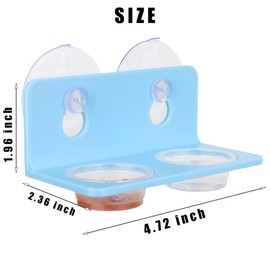 CRITTZOO Crested Gecko Feeding Ledge with 10PCS Gecko Food Water Dish - Blue