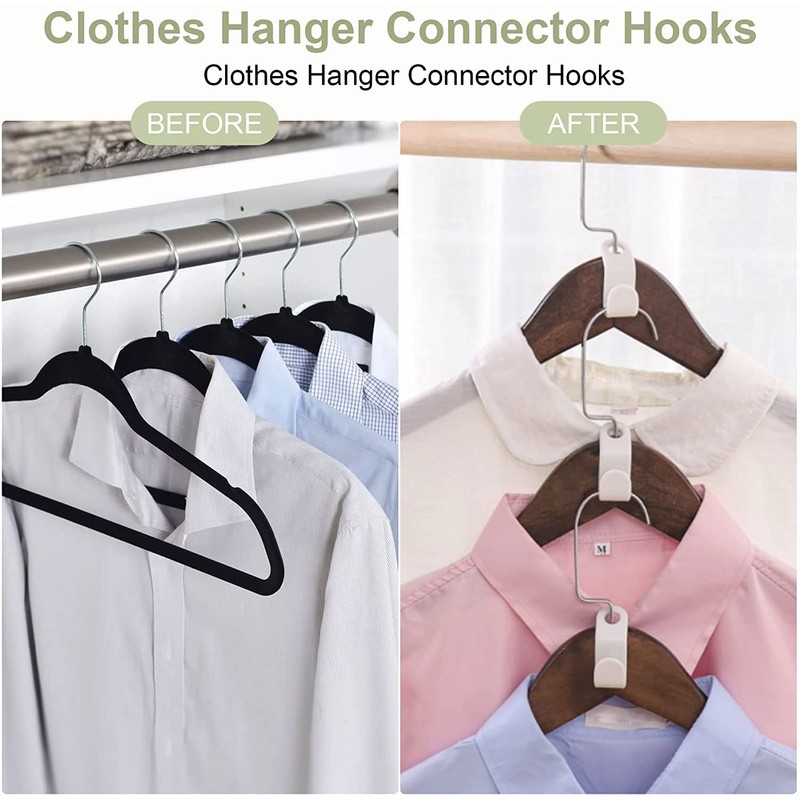 Pack of 60 Clothes Hangers, Space-saving Clothes Hangers, Connecting Hooks,
