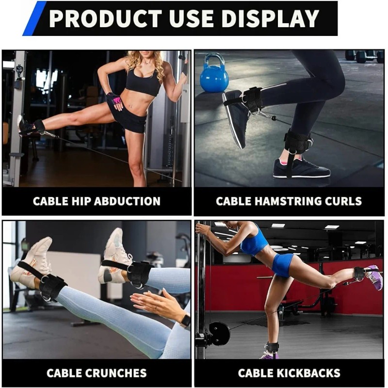 Par Grilletes Para Tobillo Con Talonera Gym Abductor Gluteo