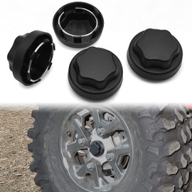 SAUTVS Tire Wheel Hub Caps for Polaris RZR PRO XP/Can-Am Defender, Black Dust Center Hub Cap Covers for Polaris RZR PRO XP 4 / Can Am Defender HD5 HD8 HD10 MAX 2016-2021 Accessories (4PCS)