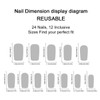 48pcs Square Press On Nails French Tip Fake Toenails Set
