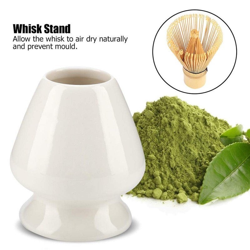 Fdit Matcha Whisk Stand Ceramic Holder for Bamboo Matcha Chasen