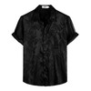 VATPAVE Mens Summer Jacquard Regular Fit Shirts Casual Button Down