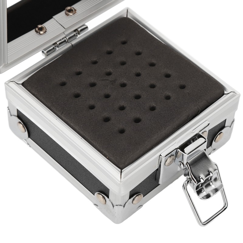 Nail Drill Bits Storage Box 25 Holes Transparent Clamshell Lock