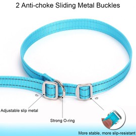 YUCFOREN 10FT 15FT 20FT Anti-Choke Long Slip Lead Dog Leash, 3/4" Wide Nylon Reflective Leash No Pull Training Lead for Medium Large Dogs (15FT * 3/4" Blue)