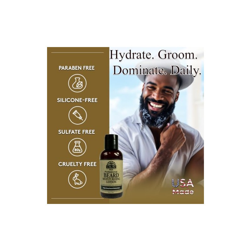OKAY Men's Beard Moisturizing Lotion, 4 Ounce