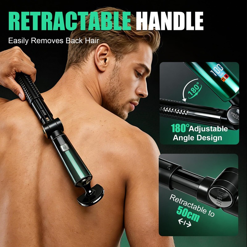 Back Shaver for Men, LED Display 5 in 1 Body
