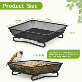 4 Pcs 7x7 Inch Metal Ground Bird Feeder Tray – Rust-Resistant Platform Feeders for Wild Birds and Squirrels – Outdoor Use in Garden, Lawn, or Patio