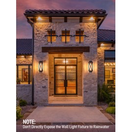 LEONLITE Extra Large 19Inch Outdoor Wall Lights, Classical Style Wall Lantern, Max 60W E26 Base, Exterior Light Fixture Wall Mount, Porch Light, Ripple Glass Shade, Wall Sconce for Patio Garage, Black