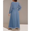 Women Mother Bride Dresses Plus Size Formal Evening Dusty Blue