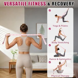 KUZARO - Bandas de resistencia de fitness con 12 bucles, bandas de resistencia numeradas para terapia física, correa elástica para mujer para gimnasio