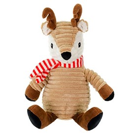Giftable World Holiday Plush Pet Toy Fun for Christmas Designs with Squeaker Dog Chew Toy (9" Reindeer w/Scarf)