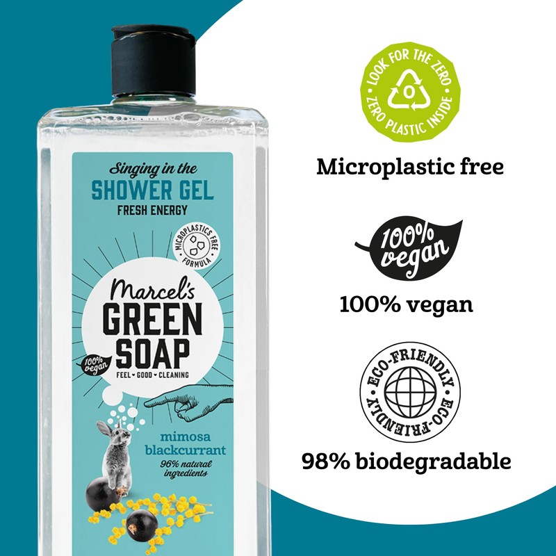 Marcel's Green Soap Shampoo - Mimosa & Blackcurrant Scent, Enriched