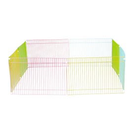 Emours Portable Small Animal Play Pen Rabbit Cages for Outdoor Indoor DIY Pet Fence for Bunny, Hamster, Guinea Pig,Puppy, Kitties, Corner Enclosed Play Cage, Multi-Color