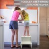 WOOD CITY Wooden Toddler Step Stool for Kids, Grey Two