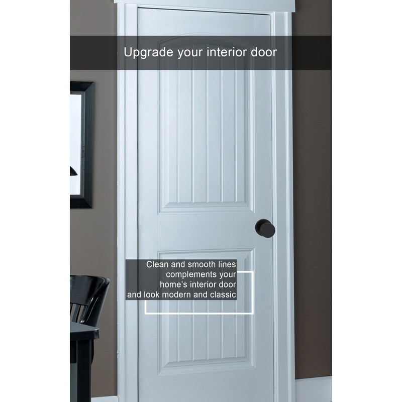 goldenwarm 2 Pack Black Interior Door Knobs, Heavy Duty Matte