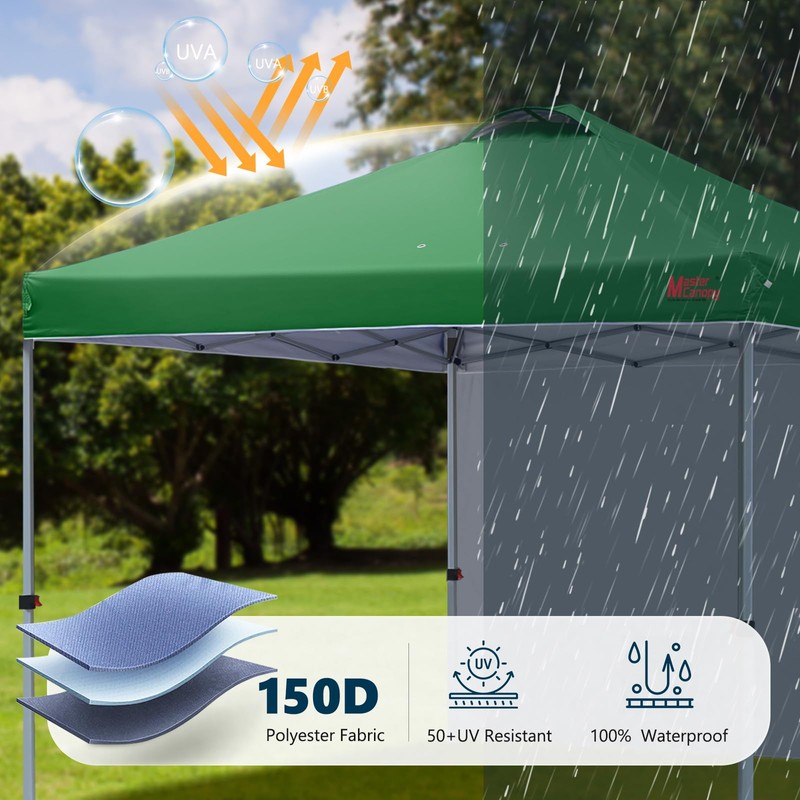 MASTERCANOPY 10x10 Durable Pop Up Canopy Tent with 1 Sidewall,
