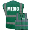 Medic Green Hi Vis Viz Safety Vest Waistcoat, Reflective High