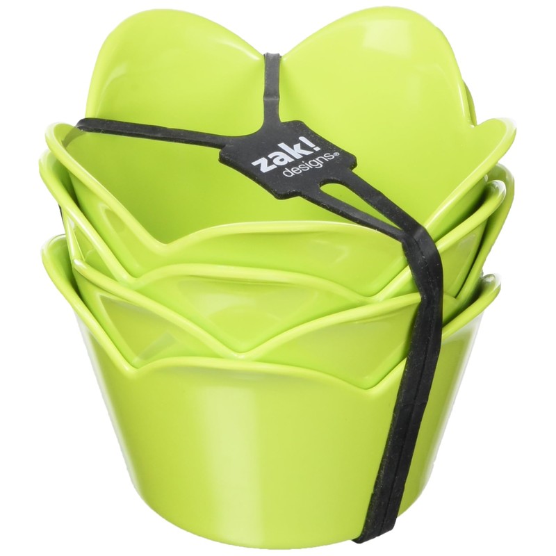 Zak Designs Rose 0204-9990 4 Schälchen 8 cm, Grün