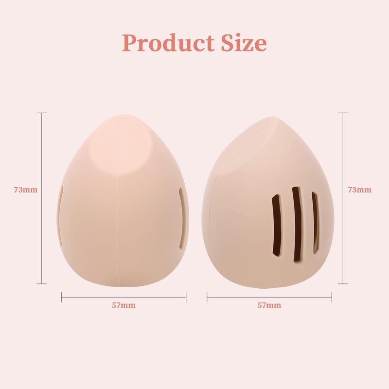 Peboms Makeup Sponge Holder,Double-sided 3-line Vented Silicone Beauty Blender Holder